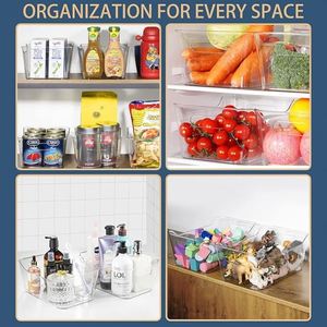 Plastic Storage <b>Bins</b> Multi-Use Organizer <b>Bins</b> Pantry Organizer Clear Storage Containers <b>Bins</b> for Home & Kitchen - Product Image 5