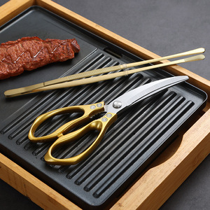 Korean Style Barbecue Scissors And Tongs Set Stainless Steel Multipurpose Kitchen Tool For Home Use - Product Image 4