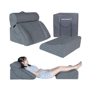 4pcs Set Bantal Orthopedi Bentuk Wedge Rajutan Busa Memori untuk Pasca Operasi, Pereda Nyeri Leher, Punggung, Kaki, Asam Refluks GERD, dan untuk Membaca di Tempat Tidur - Product Image 1