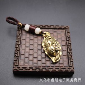 Brass Keychain Wealth Attracting Pendant <b>Car</b> Key Accessory Desktop <b>Ornament</b> Gift For Men Women - Product Image 1