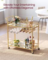 Chariot de bar pliable en or de luxe moderne Chariot à roulettes pour hôtel, cuisine, salle à manger et hôpital Chariot de service de bar à domicile en métal