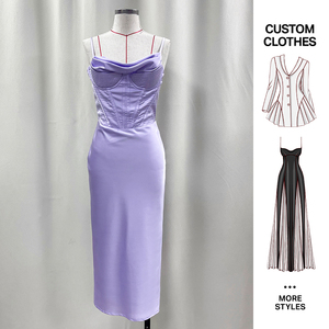Produttori di <span class=keywords><strong>abbigliamento</strong></span> all'ingrosso moda personalizzata di lusso estivo corsetto senza schienale in raso aderente da signora Maxi abito da sera per le donne - Product Image 1