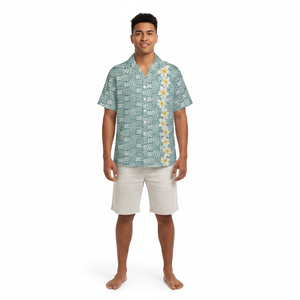 Completo coordinato genitore-figlio con motivi tradizionali polinesiani, camicia e vestito taglie forti, stampa personalizzata, set famiglia, abito polinesiano samoano - Product Image 6