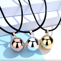 Collier tendance plaqué or rose, chaîne à maillons, style Harmony, avec boule mexicaine Bola de Grossesse, pour grossesse, fiançailles, mariage et fête