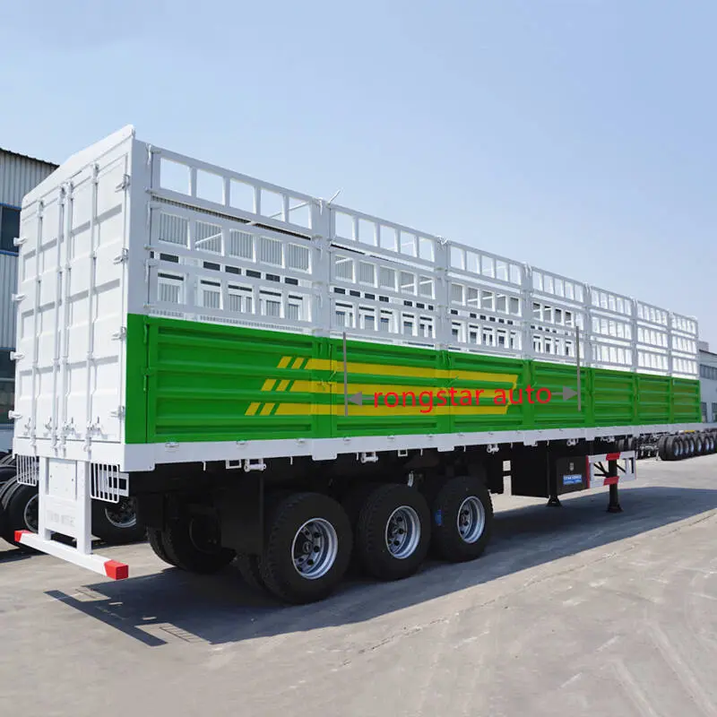 China's hot utility bulk high side fence cargo trailer for pig  cattle  sheep animal transport