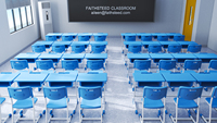 Ensemble de bureau et chaise d'école ergonomiques en métal, dossier en maille, mobilier de classe pour étudiants, cadre en métal, bureau d'étude individuel