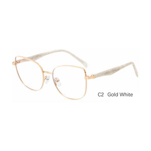 Elegantes <span class=keywords><strong>Gafas</strong></span> de metal ojo de gato para mujer con lentes de <span class=keywords><strong>filtro</strong></span> de luz azul para uso diario en la <span class=keywords><strong>pantalla</strong></span> - Product Image 3