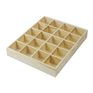 Caja de almacenamiento de madera para armario, organizador estable de 20 celdas, divisores
