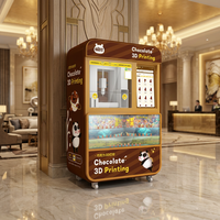 Distributeur automatique de chocolat 3D entièrement automatique, qualité alimentaire, avec écran tactile et paiement multi-mode, pour centre commercial et parc d'attractions