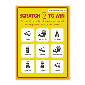 Miễn phí thiết kế Scratch 3 để giành chiến thắng Lucky Draw in kỹ thuật số lõi Đen giấy tùy chỉnh thẻ cào - Product Image 2