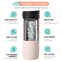 Everich ODM Trendy 350ml Cangkir Kopi Vakum Stainless Steel Terisolasi Termal dengan Tutup Satu Sentuhan untuk Minuman Panas/Dingin