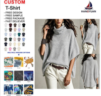 Pull en maille ample style cape pour femme, col roulé, décontracté et polyvalent, idéal comme vêtement d'extérieur ou chemisier, pour site web indépendant