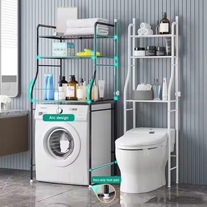 Wholesale Metal No-Punch Toilet Floor Rack for Bathrooms Restroom <strong>Wash</strong> <strong>Machine</strong> Storage <strong>Shelf</strong> - Product Image 3