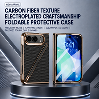 Étui de protection pliable pour iPhone 18 Ultra Fold Cover, texture fibre de carbone, finition électro-plaquée