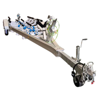 Remorque pour bateau de pêche à fond profond, remorque pour bateaux en fibre de verre, remorque pour bateau en aluminium soudé, essieu tandem avec roue de jockey
