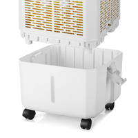 Ventilateur sur pied compact et portable 16L à 3 vitesses pour extérieur et garage, avec aspiration d'air sur quatre côtés, refroidissement rapide, oscillation à 360°, 90W