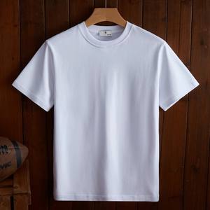 Camisetas de algodón liso personalizables para hombre, venta al por mayor, camisetas de manga corta con cuello redondo para imprimir patrón sólido de longitud corta - Product Image 4