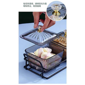 Plateaux à collations en <span class=keywords><strong>plastique</strong></span> de style nordique avec poignée plateau à fruits secs en <span class=keywords><strong>plastique</strong></span> transparent pour bonbons pot de stockage de collations domestiques - Product Image 5