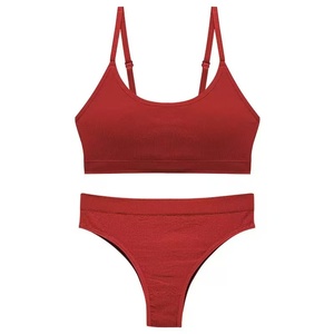 Ensemble de lingerie pour femmes en dentelle florale multicolore, crocheté et brodé à la main, soutien-gorge sans armatures, culotte assortie, pour tous les jours, le sommeil, les occasions décontractées et le bureau - Product Image 2