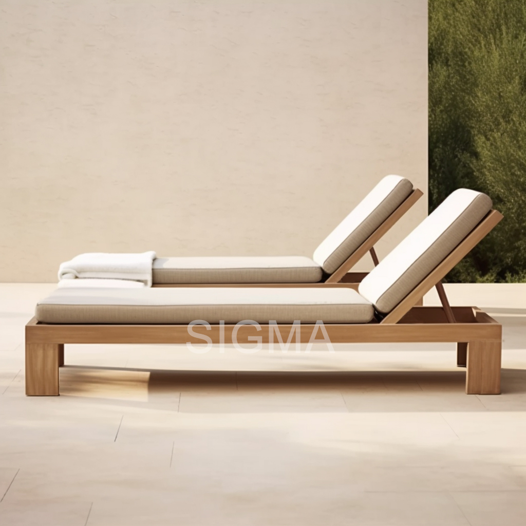 Hot Sale Outdoor New Design Furniture Garden Teak Wood Leisure Lounger
