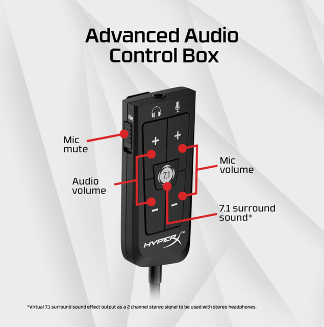 HyperX Cloud II Wired Gaming Headset PS4 Sports Music DJ Hi-Fi Sound 7.1 Surround Sound Active Noise Cancellation (ANC) AAC