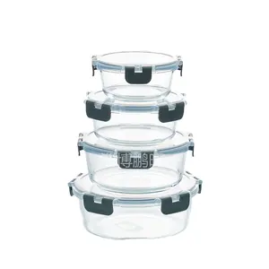 Supplier food storage with lids 12oz Airtight Borosilicate Clear Food Canister Glass Spice Candle Jars Pasta