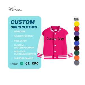 Veste de baseball personnalisée ODM/OEM avec logo pour enfants pour filles vestes d'université de baseball décontractées pour enfants pour garçons et filles - Product Image 1