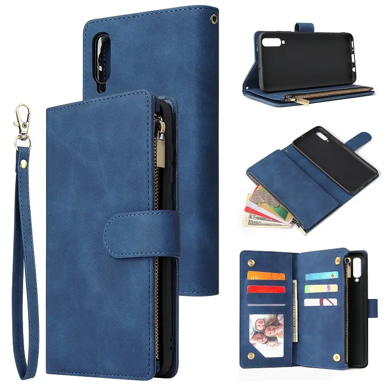 Telefon zubehör Kartens teck plätze und Ständer Magnet verschluss Luxus Flip Leder Brieftasche Handy hülle für Samsung A70