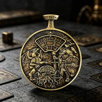 Dés à double face en alliage de zinc massif, 213g, finition antique, outil rotatif pour les grossistes en jeux de société