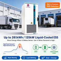 Système de stockage d'énergie C&I 125 kW 261 kWh, armoire de batterie à refroidissement liquide 832 V 314 Ah LiFePO4, conteneur BESS haute tension IP54