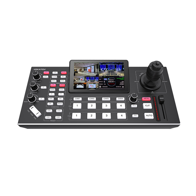 Professional 4 Channels Mixer Switcher Live Streaming Black Magic Video 5.5 Inch FHD LCD Screen PTZ Control Video Switcher