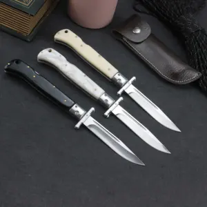 Fast Shipping AKC 11 Inch Folding Knife Acrylic Handle Supports Low Volume Custom Logo Tactical Knife With Carbon Steel Knife