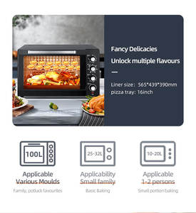 <span class=keywords><strong>Four</strong></span> électrique de grande capacité 100L pour la maison, <span class=keywords><strong>four</strong></span> grille-pain multifonctionnel pour le ménage - Product Image 3