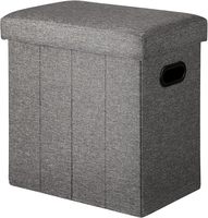 Banco Otomano de Almacenamiento Plegable con Asa Personalizada, de Tela Moderna y Sólida para Sala de Estar, 42*27*42cm, Venta al por Mayor de Tela Lienn