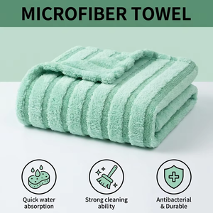 Grande serviette de detailing automobile en microfibre à boucles torsadées, ultra absorbante, séchage rapide, 1100 GSM, en polaire corail hybride - Product Image 1