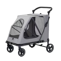 Chariot de promenade pliable en une seule étape pour animaux de compagnie de grande taille, poussette robuste d'extérieur pour chiens âgés – Vente en gros