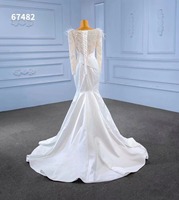 FEISHILUO cristal sirène robes de mariée manches longues luxe poire perle ivoire robe de mariée sur mesure