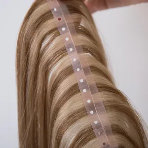 double drawn pu seamless invisible skin weft extension holes natural remy pu weft with hole human hair extensions