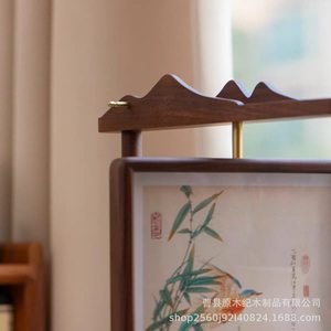 Cadre photo rotatif en bois de style chinois, rectangulaire, vertical, fait à la main, décoration de table, ornement pour la maison - Product Image 3