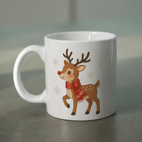 Mug en céramique personnalisé pour Noël, tasse à café à motif de rennes de Noël, mug à boire en porcelaine blanche pour cadeau de fête, souvenir
