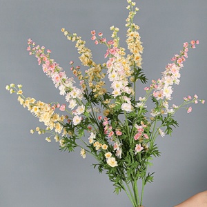 New Arrival Long Stem Artificial Blue Delphinium Ajacis Flowers Silk <strong>Larkspur</strong> in White for Weddings Christmas &amp; New Year - Product Image 6