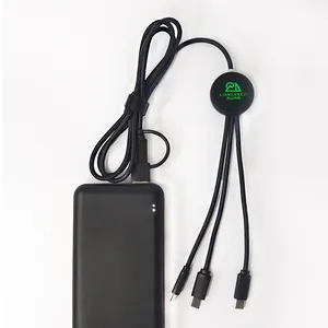 Высококачественный нейлоновый плетеный 3 в 2 микро нейлоновый Usb Type C зарядный кабель для быстрой зарядки Кабели для мобильного телефона с круглым логотипом