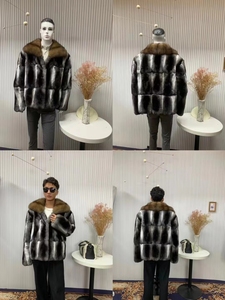 2024 роскошная мужская куртка из меха шиншиллы, шуба из натурального шиншиллы, 100% Шуба из натурального меха шиншиллы для мужчин - Product Image 2