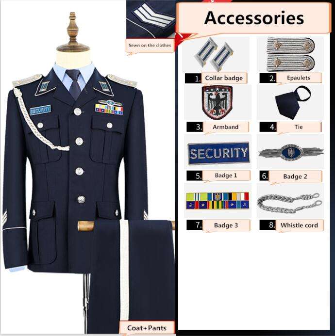 Manteau bleu foncé + Pantalon + 8 accessoires