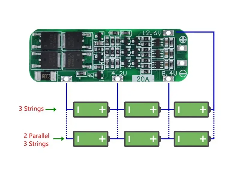 3S 20A Baterai Li-ion 18650 Pengisi Daya PCB Papan Proteksi BMS untuk Motor Bor 12.6V Modul Sel Lipo 64x20x3.4mm