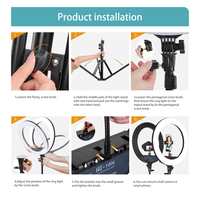 Kit Pencahayaan Fotografi Selfie Profesional HQ-18 untuk Youtube Tiktok Siaran Langsung Streaming 18 LED Ring Light dengan Stand