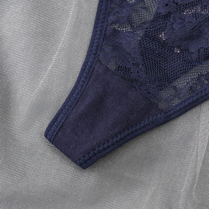 Wholesale Women's Sexy Lace G-<b>string</b> Transparent Mesh Thong Panties Breathable Low Waist Underwear Romantic Lingerie for Ladies - Product Image 4