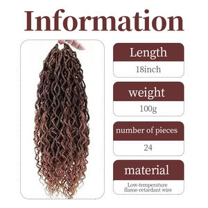 Wispy élastique <span class=keywords><strong>bouclés</strong></span> Crochet <span class=keywords><strong>cheveux</strong></span> 18 pouces 24 brins Faux déesses de la rivière Locs tresses synthétiques pour les femmes - Product Image 6