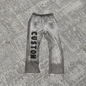 Pantalons de survêtement en toile pour homme avec logo personnalisé imprimé à l'écran, taille mi-haute, respirant, écologique - Product Image 3