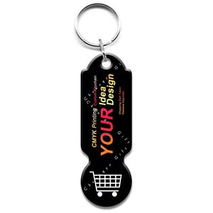 Factory Shopping Cart Euro Printing Logo Metal Token Holder Trolley Coin <b>Key</b> <b>Chain</b> - Product Image 1